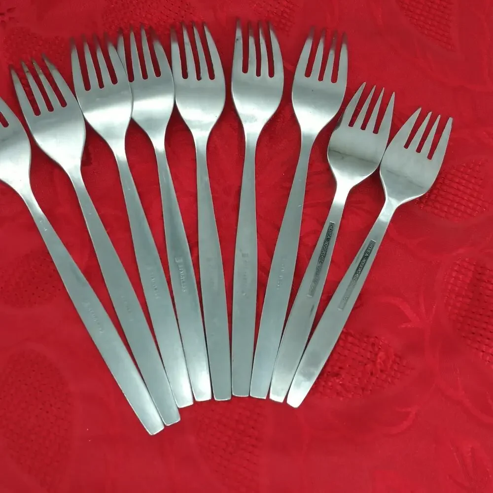 9X Forks La Spana Stanley Roberts Stainless MCM Dinner Salad Flatware